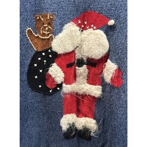 Women’s THE QUAKER FACTORY 2 Sided Santa Christmas Sweater Size 1X *C8